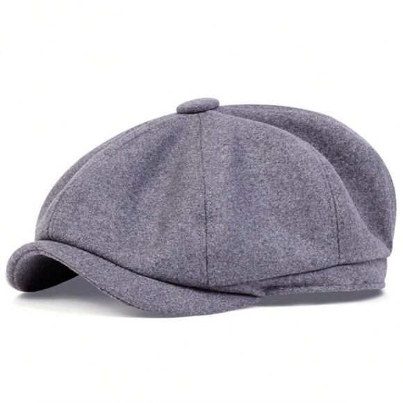 Other - Classic Dark Grey Wool Newsboy Cap